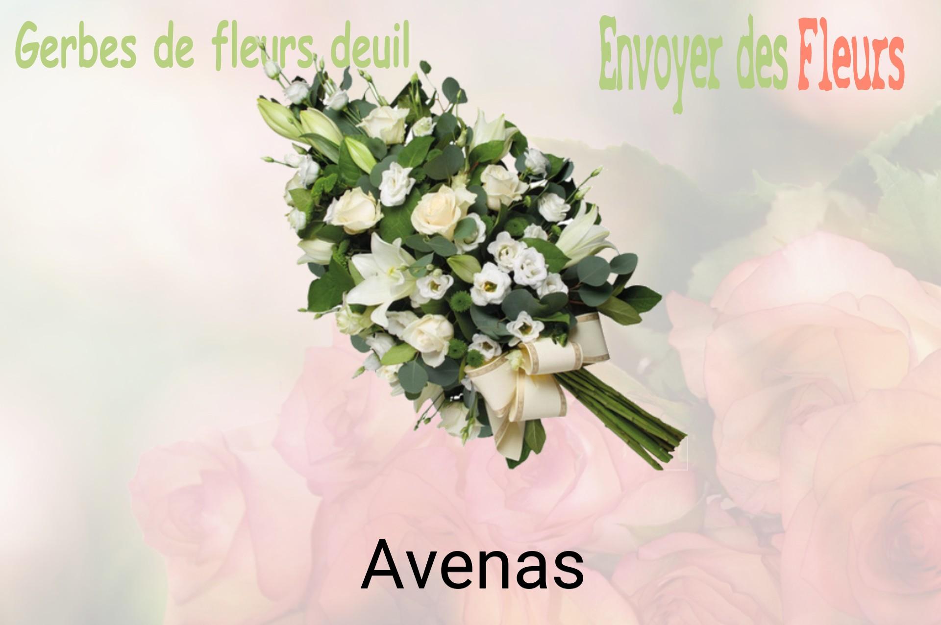 Gerbe de fleurs de deuil livrée à Avenas